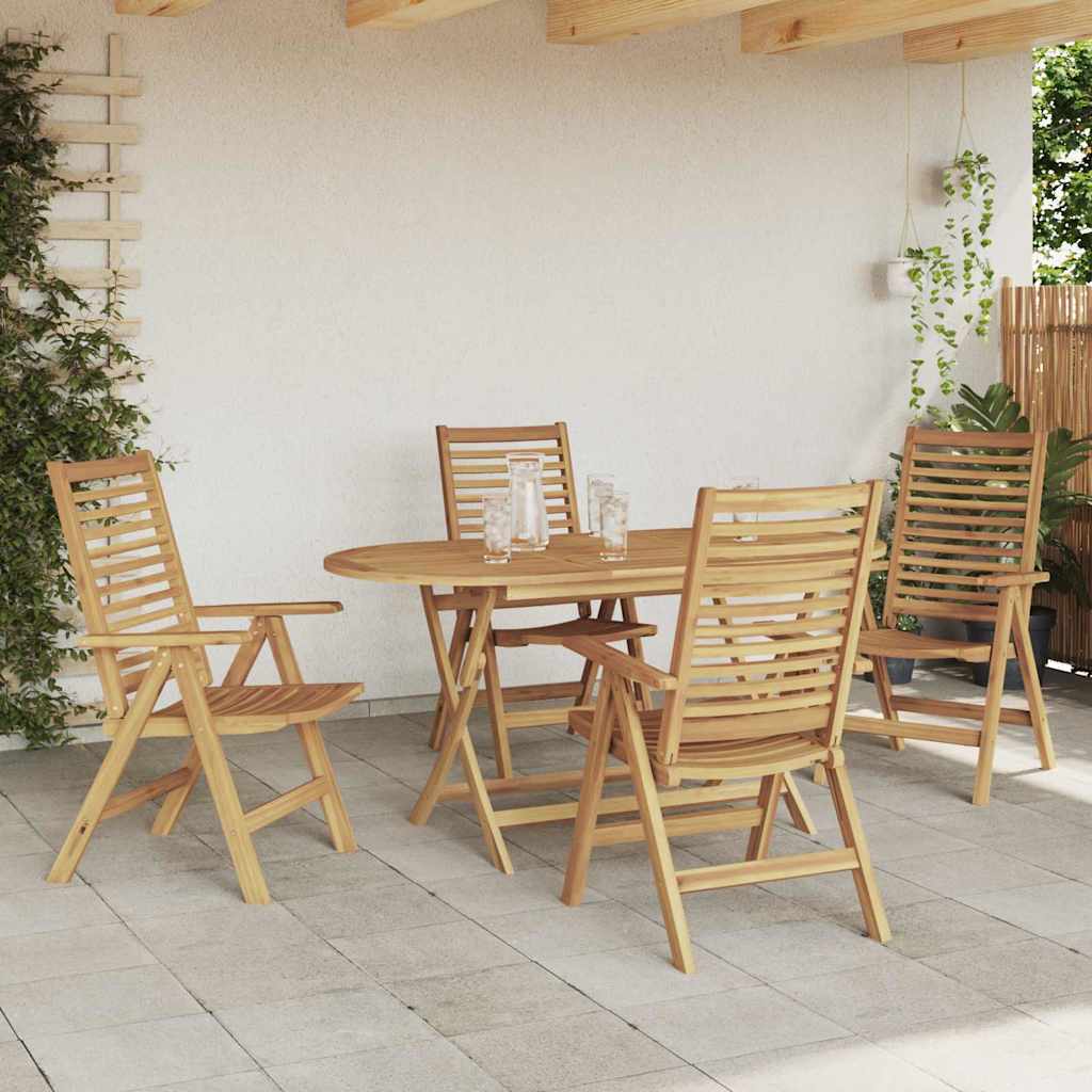 Garden Dining Set 5 pcs Brown Solid teak wood