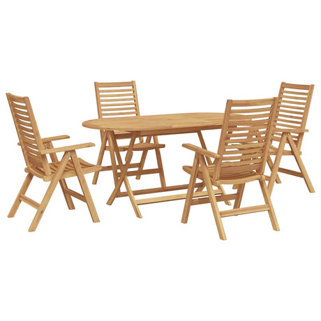 Garden Dining Set 5 pcs Brown Solid teak wood