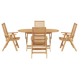 Garden Dining Set 5 pcs Brown Solid Teak Wood