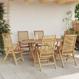 Garden Dining Set 7 pcs Brown Solid teak wood