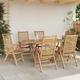 Garden Dining Set 7 pcs Brown Solid Teak Wood
