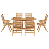 Garden Dining Set 7 pcs Brown Solid teak wood