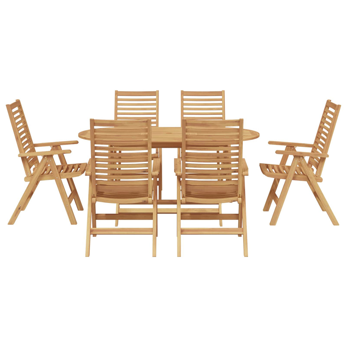 Garden Dining Set 7 pcs Brown Solid Teak Wood