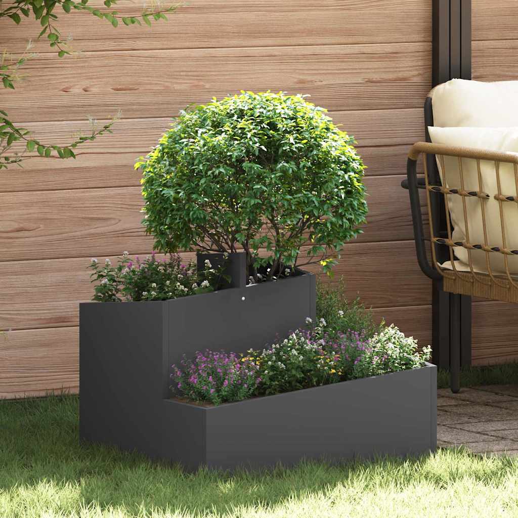 Garden Planter Black 60 x 60 x 50 cm Steel