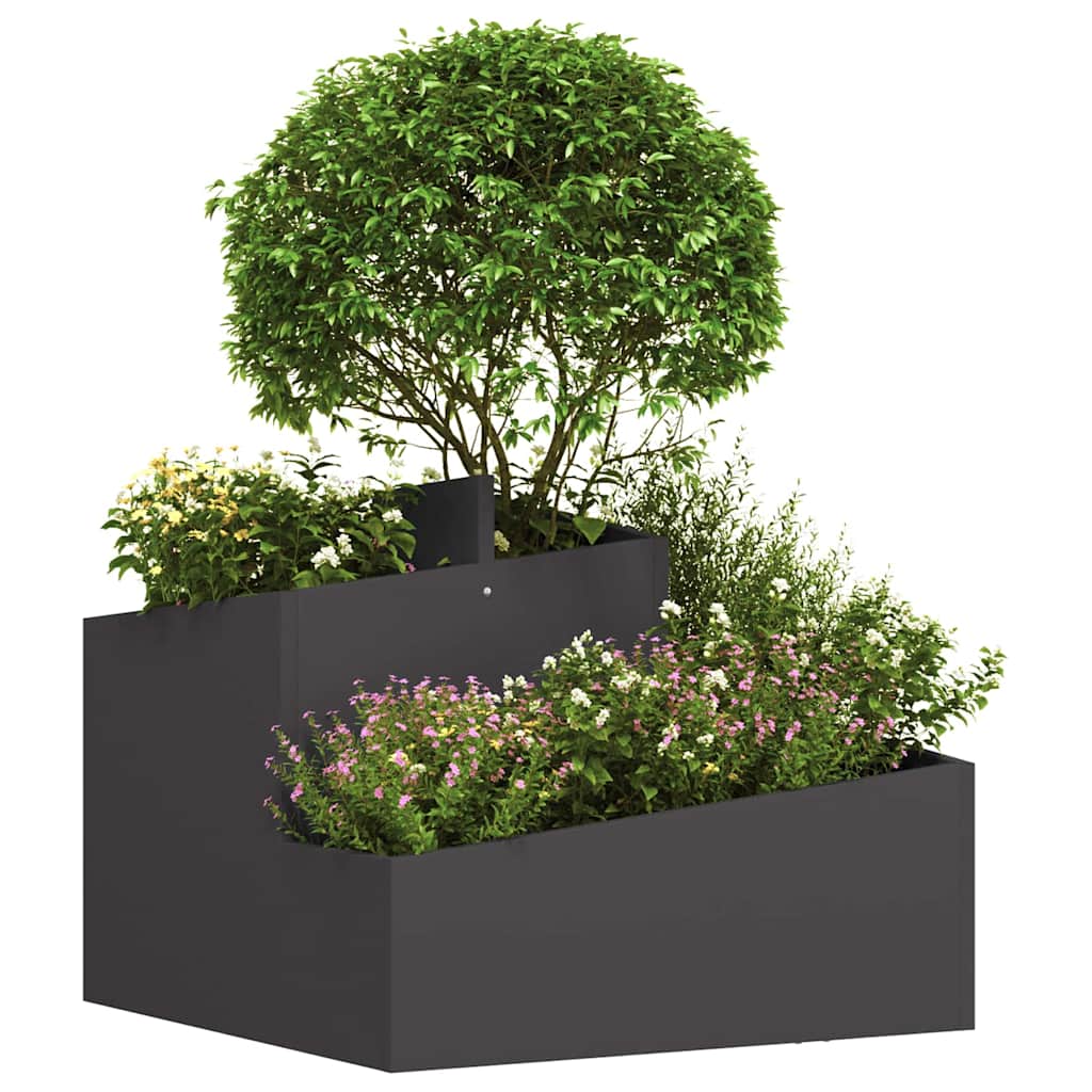 Garden Planter Black 60 x 60 x 50 cm Steel