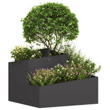 Garden Planter Black 60 x 60 x 50 cm Steel