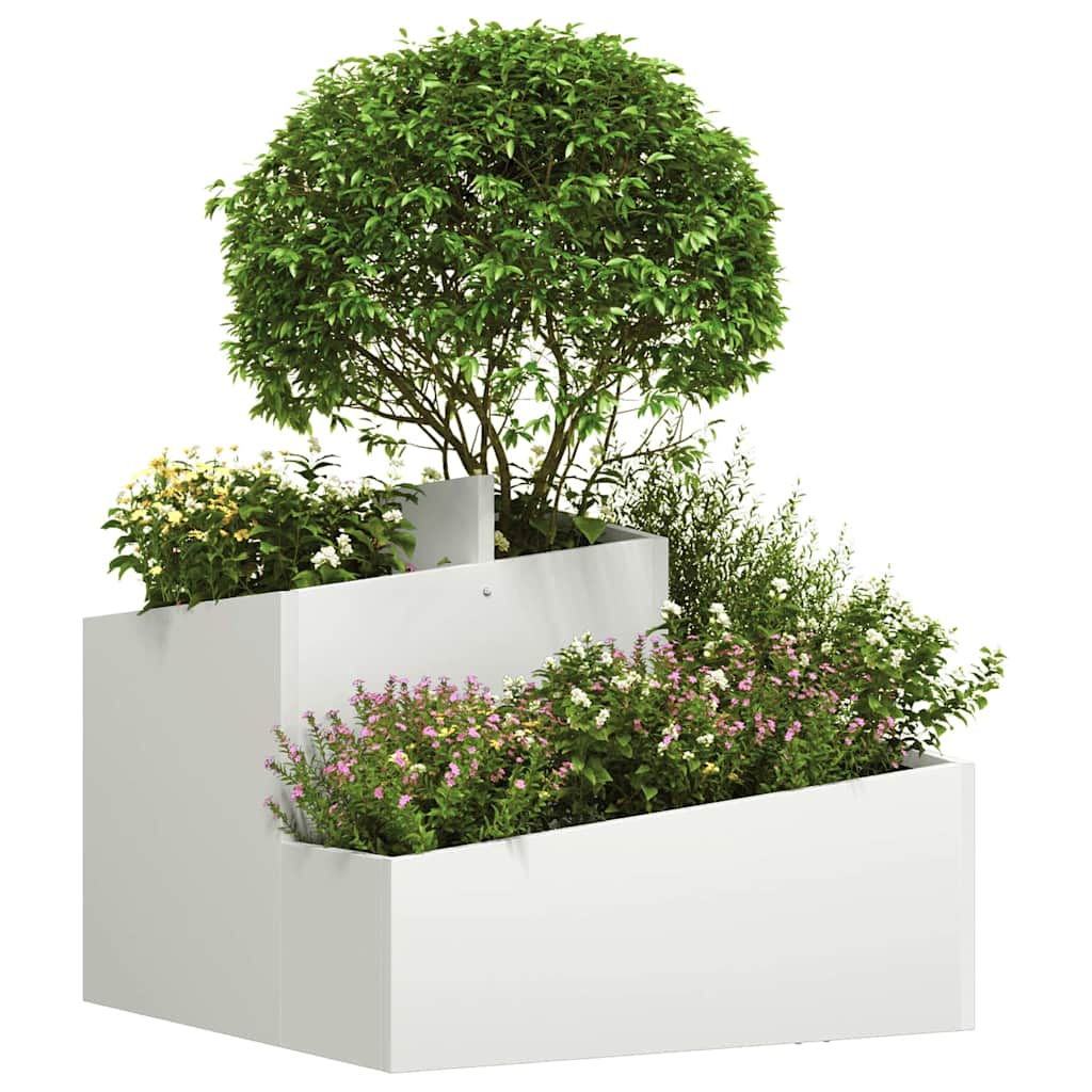 Garden Planter White 60 x 60 x 50 cm Steel