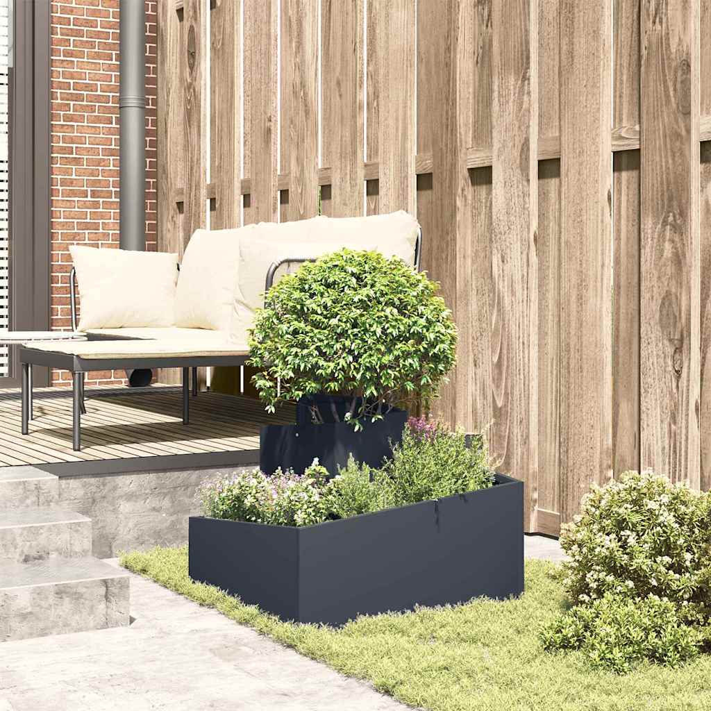 Garden Planter Anthracite 60 x 60 x 50 cm Steel