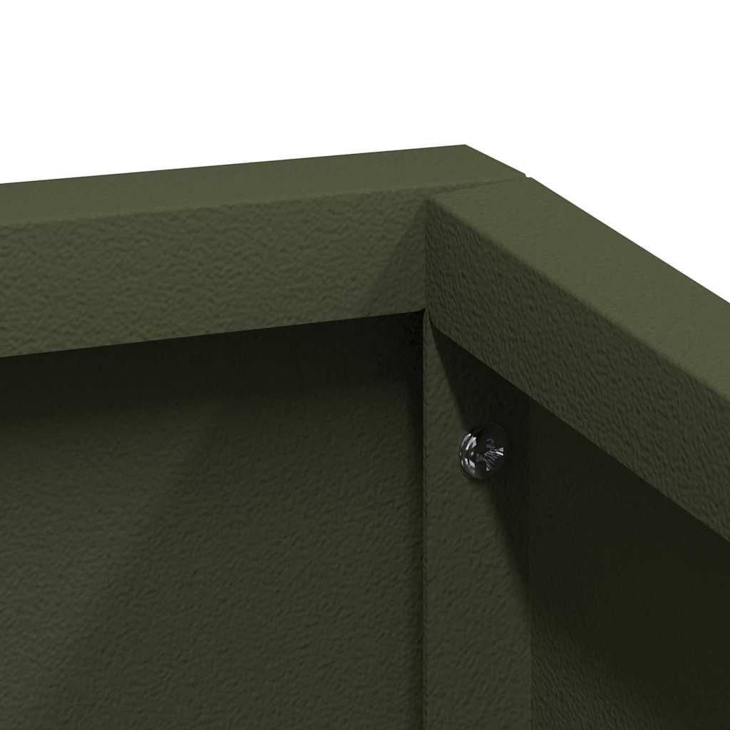 Garden Planter Olive green 60 x 60 x 50 cm Steel