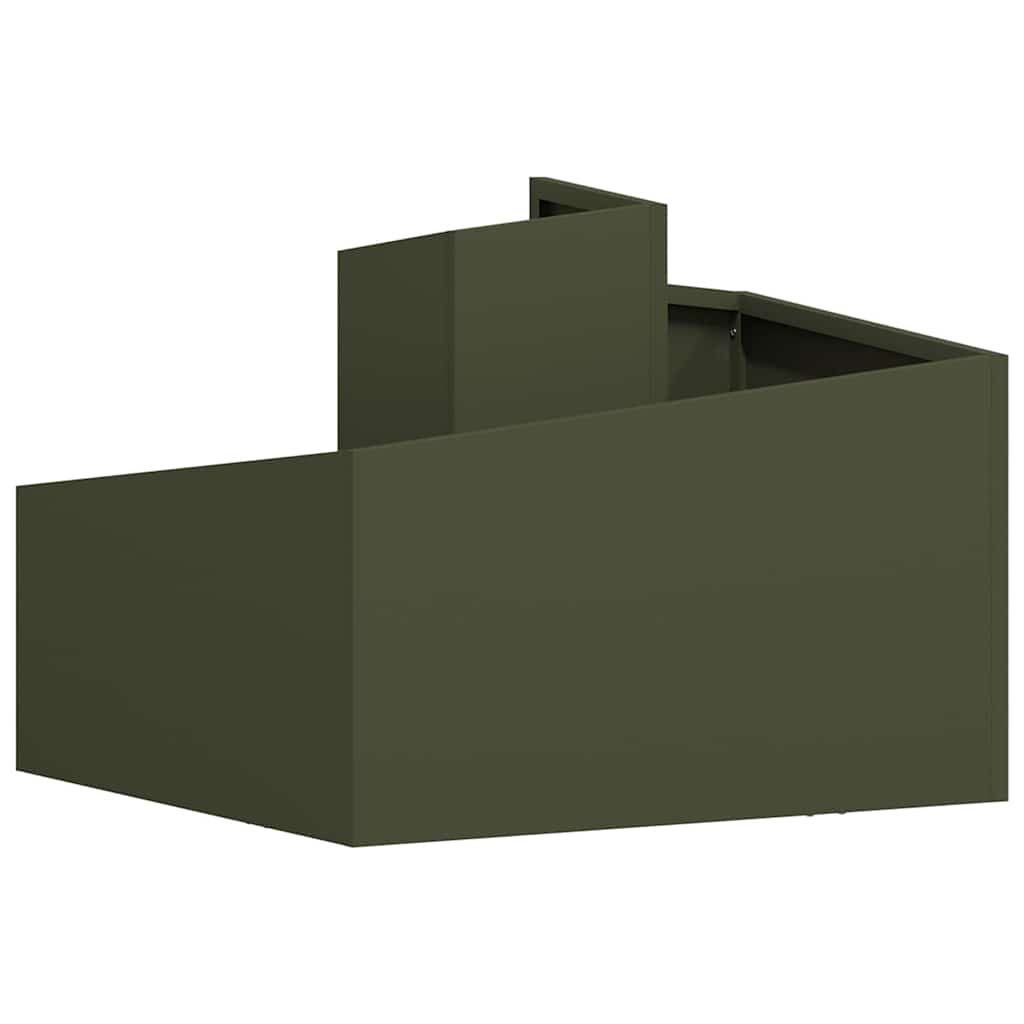 Garden Planter Olive green 60 x 60 x 50 cm Steel