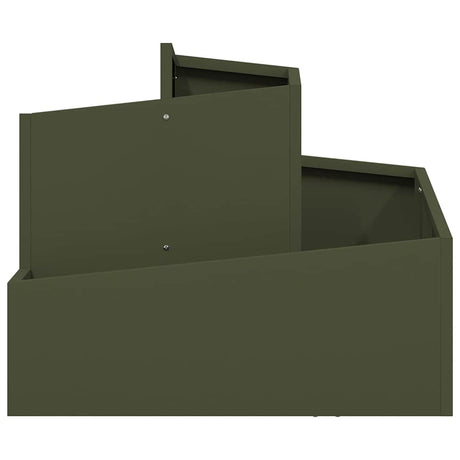 Garden Planter Olive green 60 x 60 x 50 cm Steel