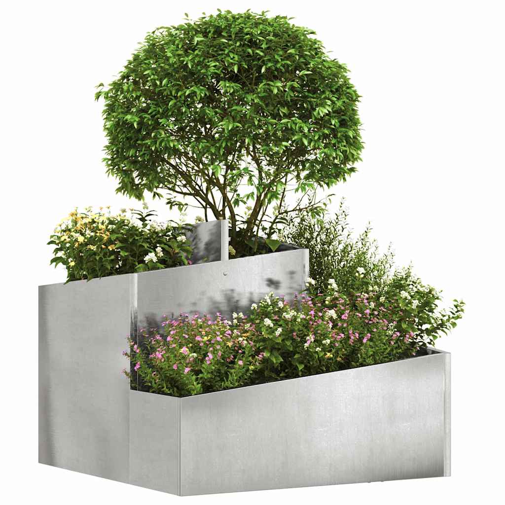 Garden Planter Silver 60 x 60 x 50 cm Stainless steel