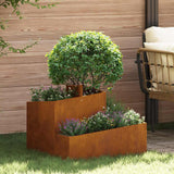 Garden Planter Brown 60 x 60 x 50 cm Weathering steel