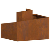 Garden Planter Brown 60 x 60 x 50 cm Weathering steel