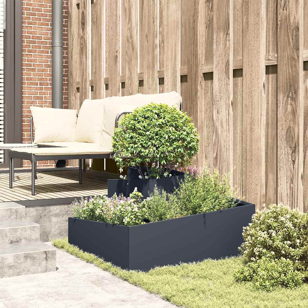 Garden Planter Anthracite 80 x 80 x 50 cm Cold-rolled steel