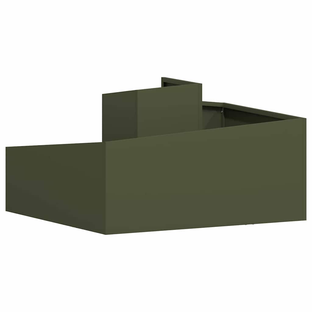 Garden Planter Olive green 80 x 80 x 50 cm Cold-rolled steel