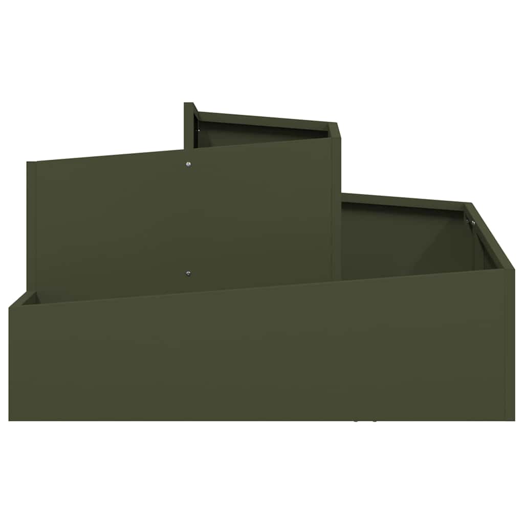 Garden Planter Olive green 80 x 80 x 50 cm Cold-rolled steel