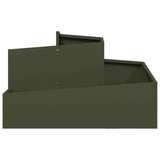 Garden Planter Olive green 80 x 80 x 50 cm Cold-rolled steel