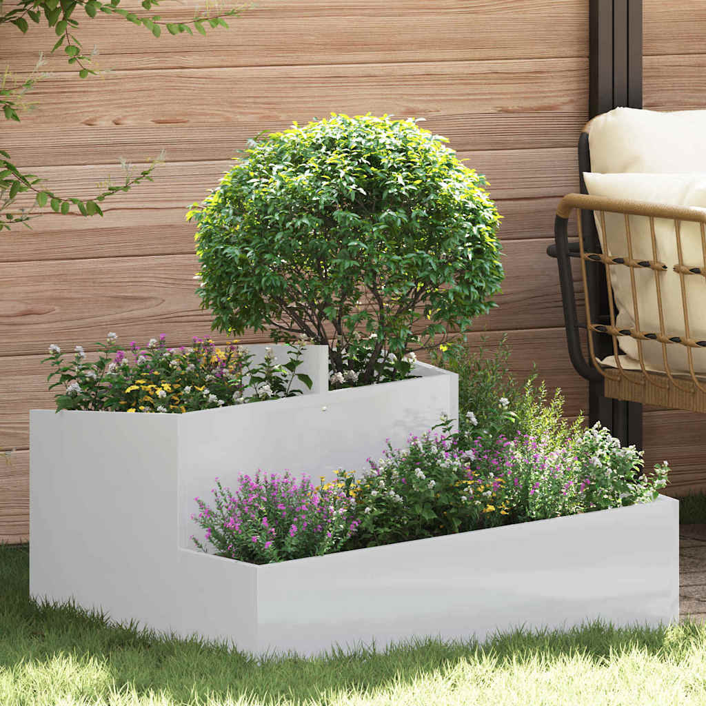 Garden Planter Silver 80 x 80 x 50 cm Galvanised steel