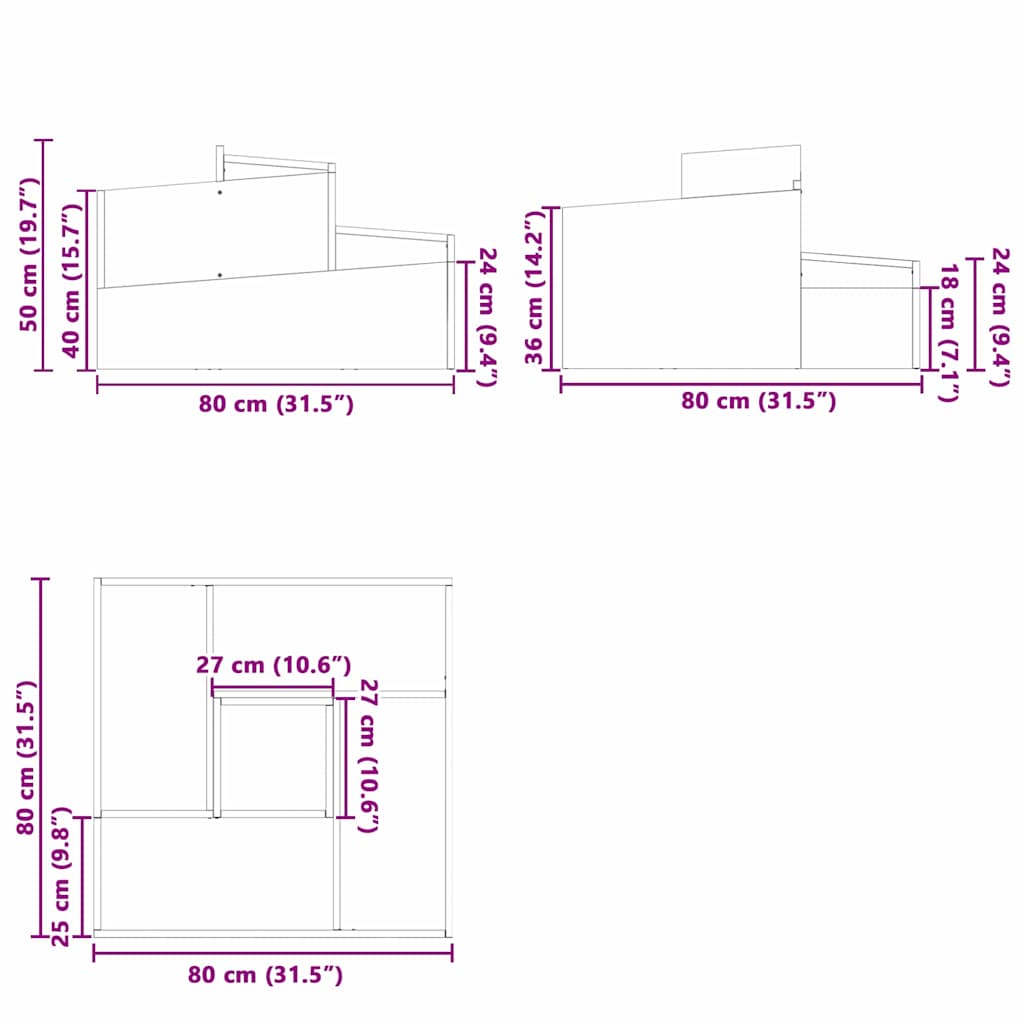 Garden Planter Silver 80 x 80 x 50 cm Galvanised steel