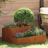 Garden Planter Brown 80 x 80 x 50 cm Weathering steel