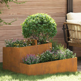 Garden Planter Brown 80 x 80 x 50 cm Weathering Steel