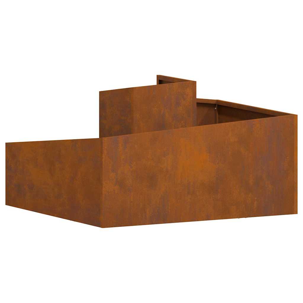 Garden Planter Brown 80 x 80 x 50 cm Weathering steel