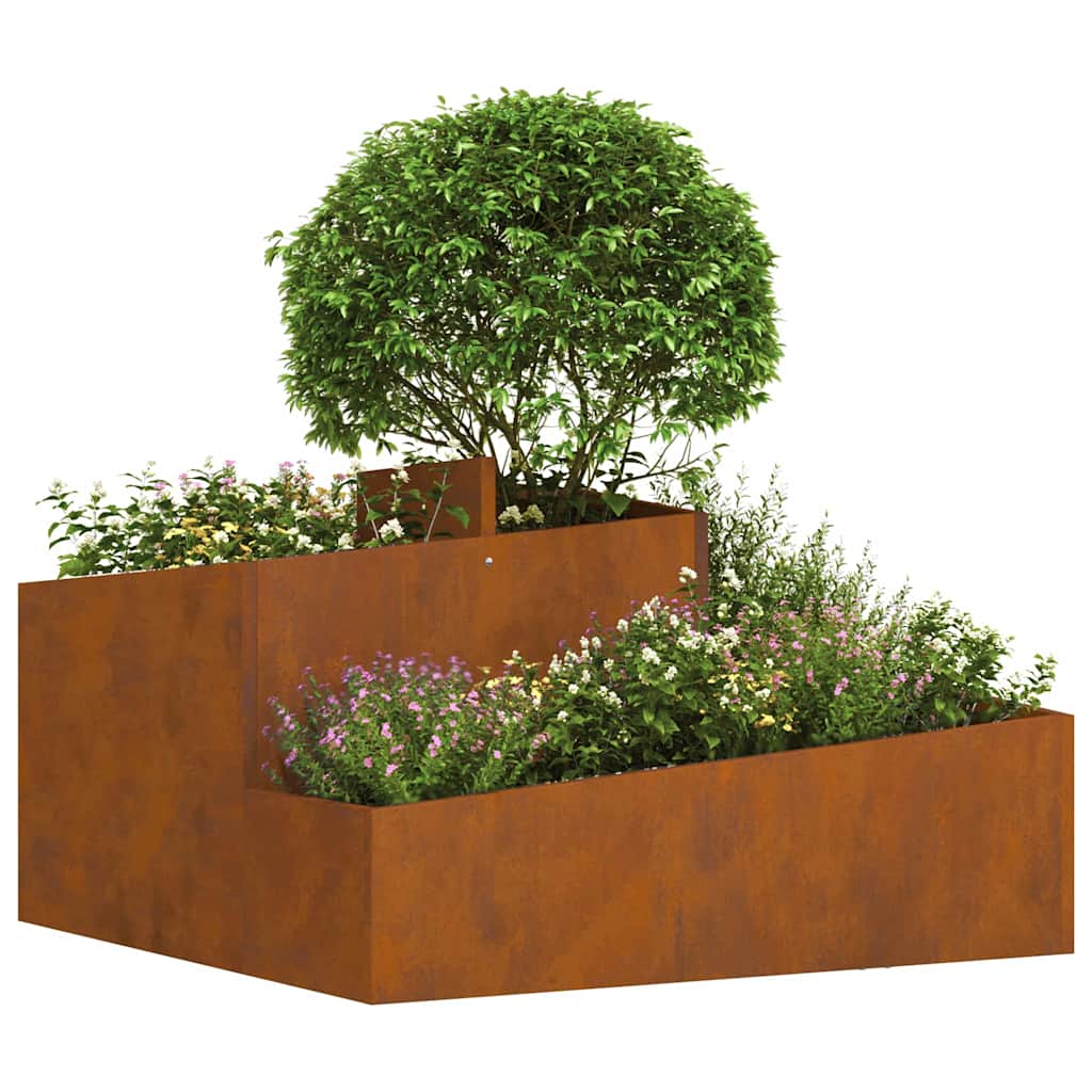 Garden Planter Brown 80 x 80 x 50 cm Weathering steel