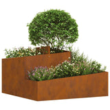 Garden Planter Brown 80 x 80 x 50 cm Weathering steel