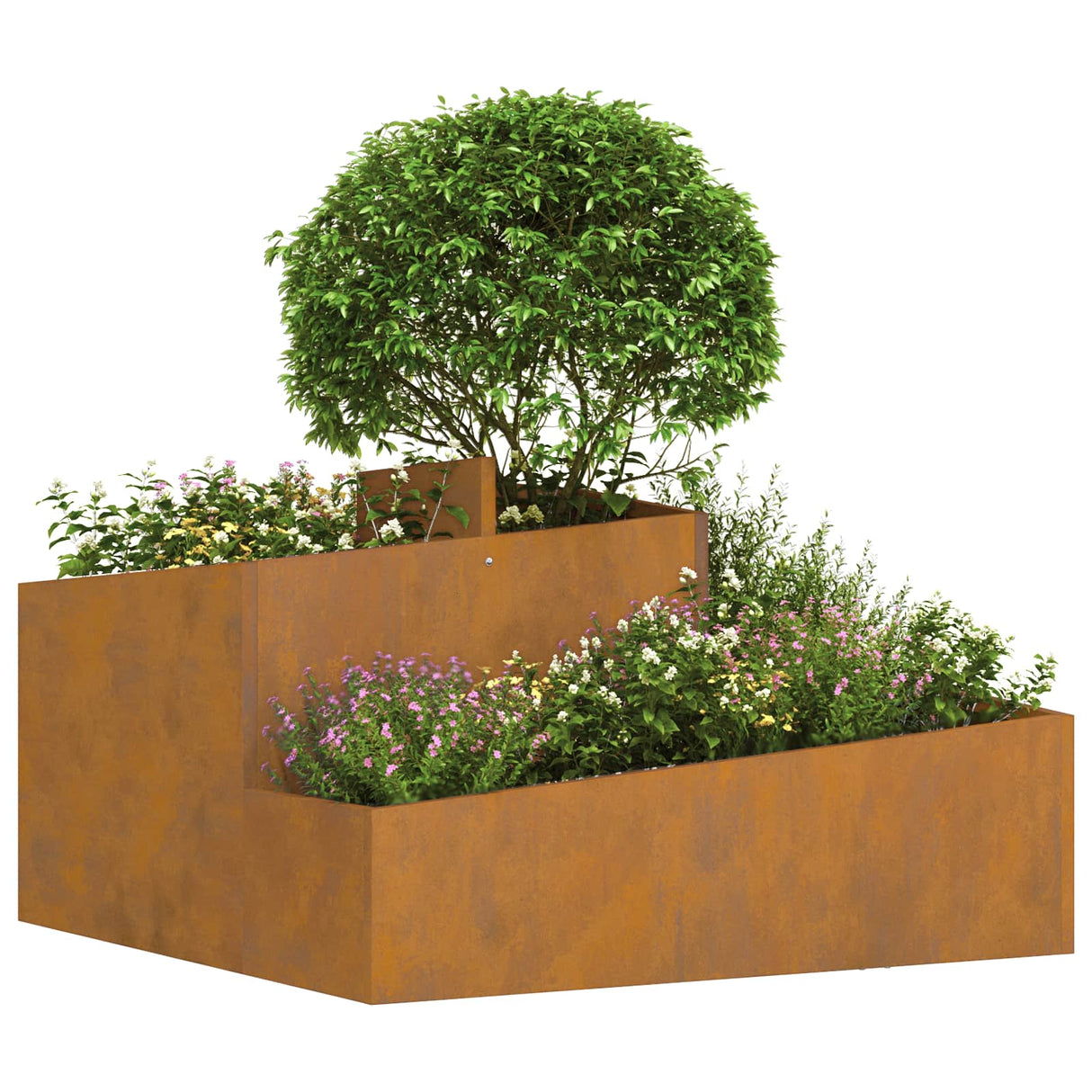 Garden Planter Brown 80 x 80 x 50 cm Weathering Steel
