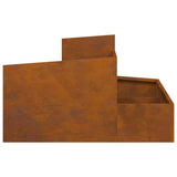 Garden Planter Brown 80 x 80 x 50 cm Weathering steel