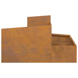 Garden Planter Brown 80 x 80 x 50 cm Weathering Steel