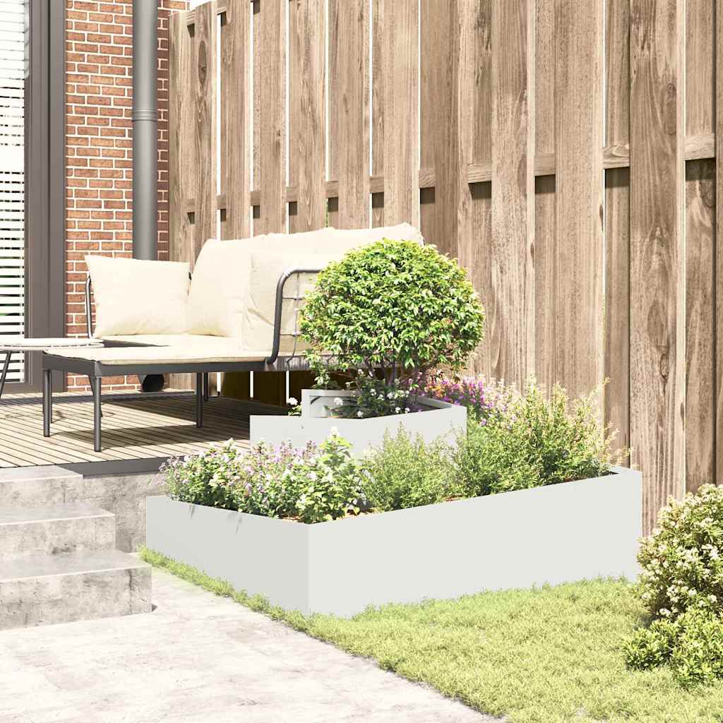 Garden Planter White 100 x 100 x 50 cm Steel