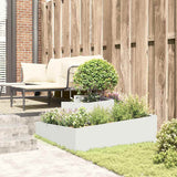 Garden Planter White 100 x 100 x 50 cm Steel