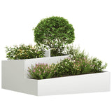 Garden Planter White 100 x 100 x 50 cm Steel