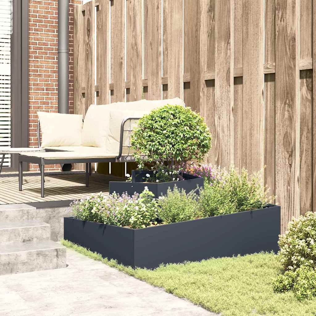 Garden Planter Anthracite 100 x 100 x 50 cm Steel