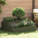 Garden Planter Olive green 100 x 100 x 50 cm Steel