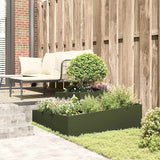 Garden Planter Olive green 100 x 100 x 50 cm Steel