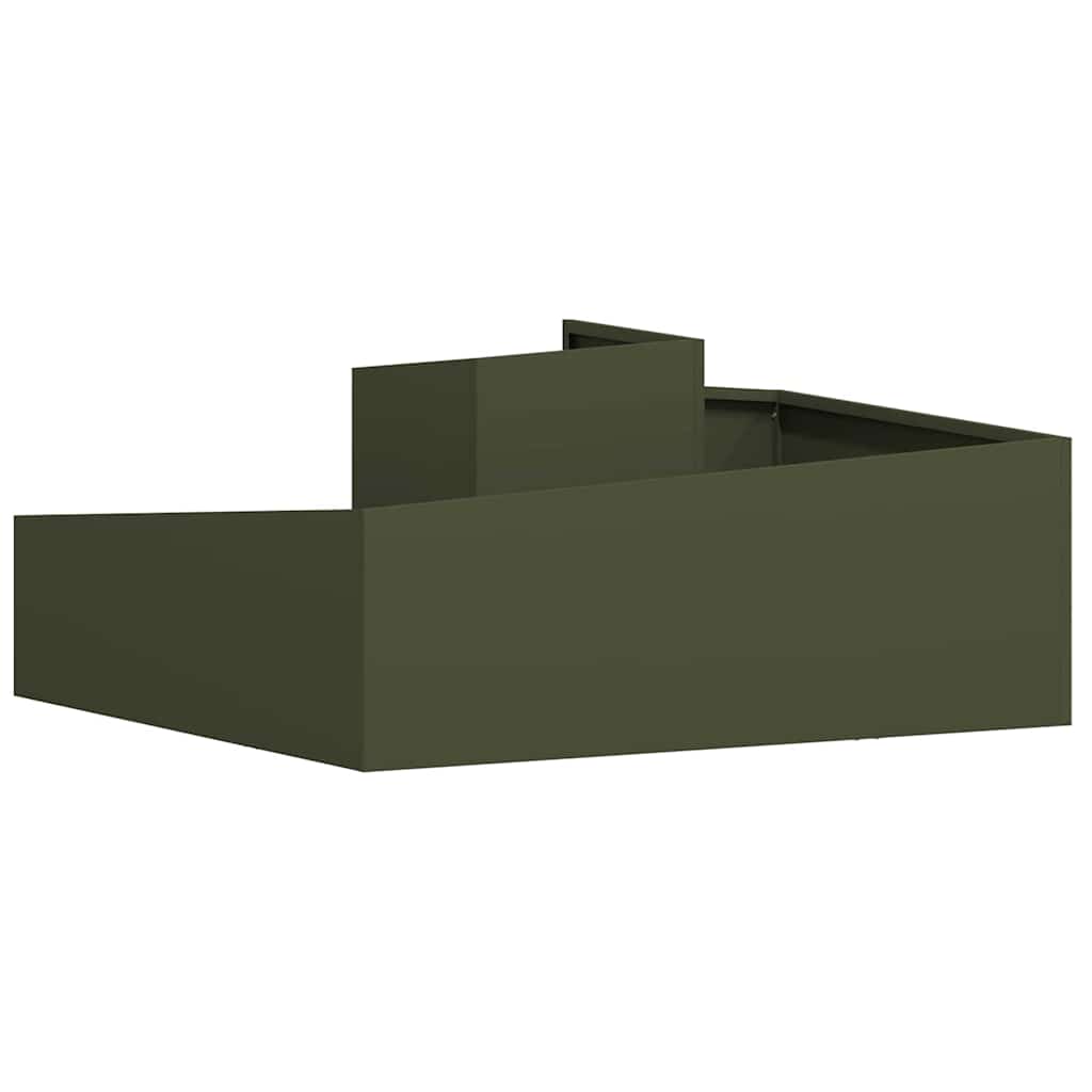 Garden Planter Olive green 100 x 100 x 50 cm Steel