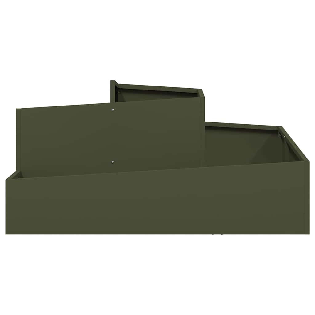 Garden Planter Olive green 100 x 100 x 50 cm Steel