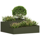 Garden Planter Olive green 100 x 100 x 50 cm Steel