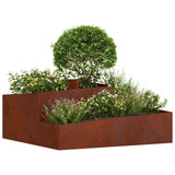 Garden Planter Brown 100 x 100 x 50 cm Weathering Steel
