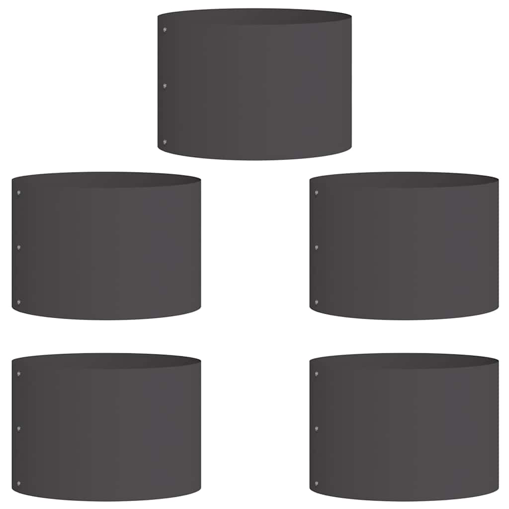 Garden Planters 5 pcs Black 30 x 30 x 20 cm Steel