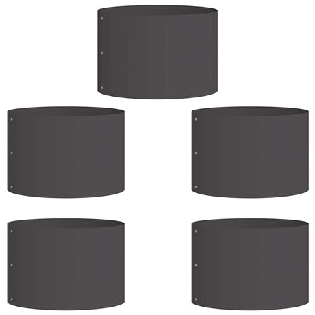Garden Planters 5 pcs Black 30 x 30 x 20 cm Steel
