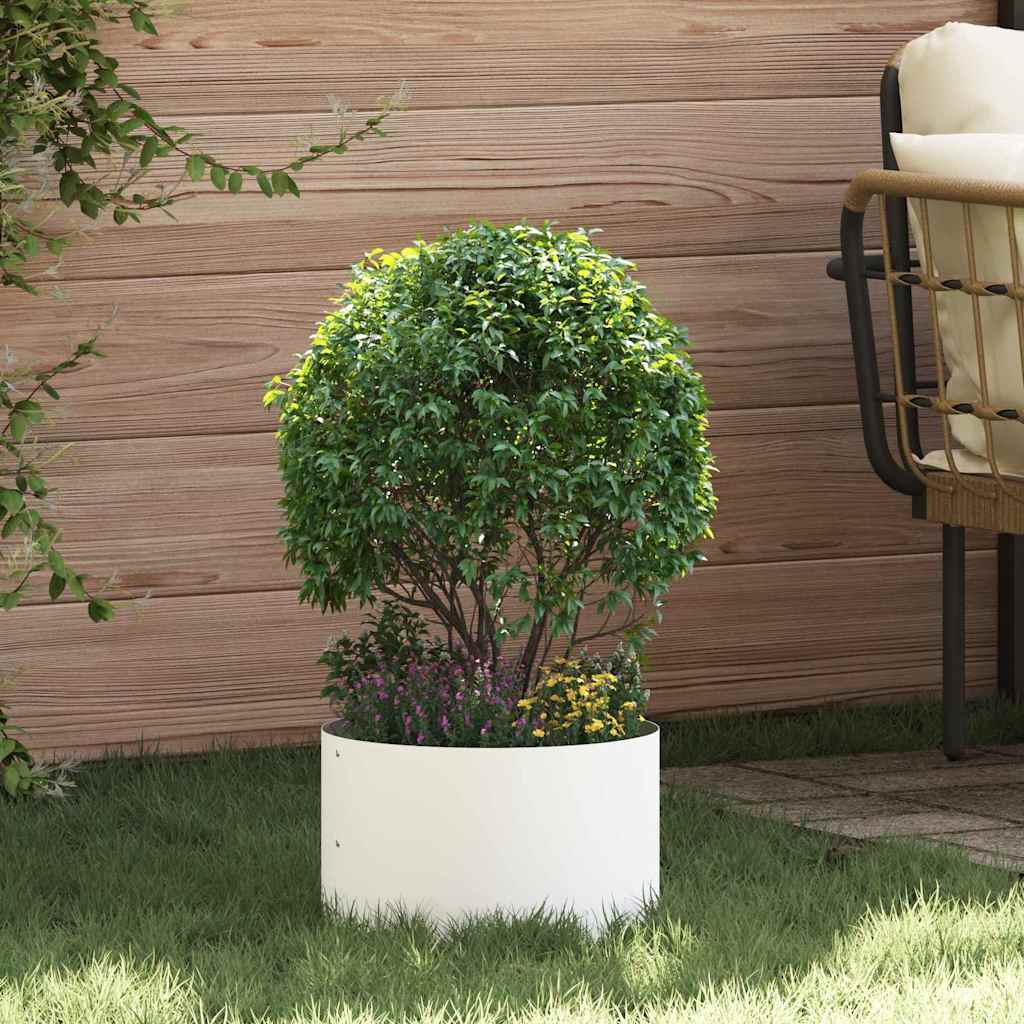 Garden Planters 5 pcs White 30 x 30 x 20 cm Steel