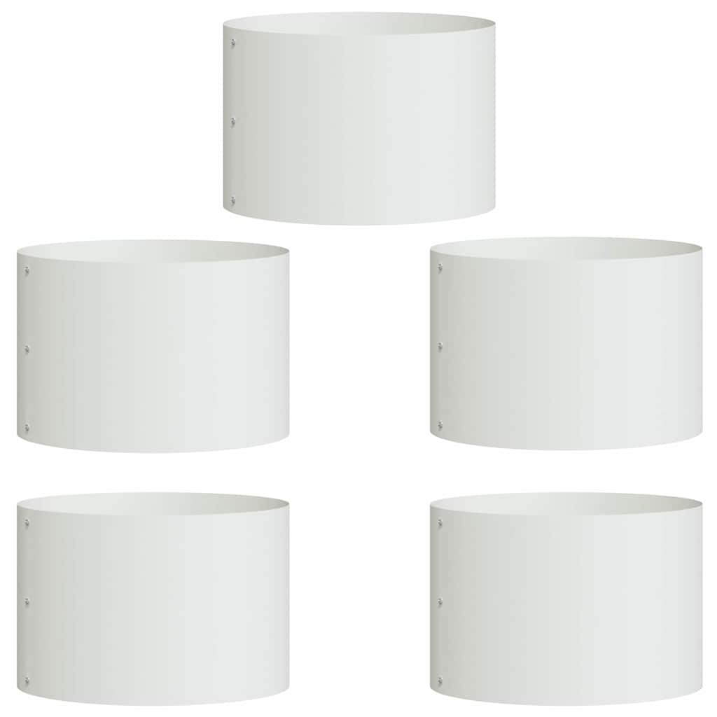 Garden Planters 5 pcs White 30 x 30 x 20 cm Steel