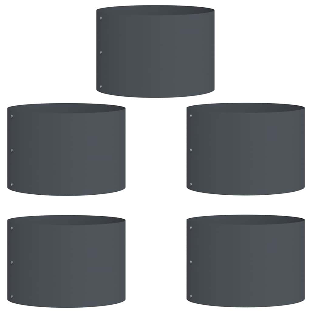 Garden Planters 5 pcs Anthracite 30 x 30 x 20 cm Steel