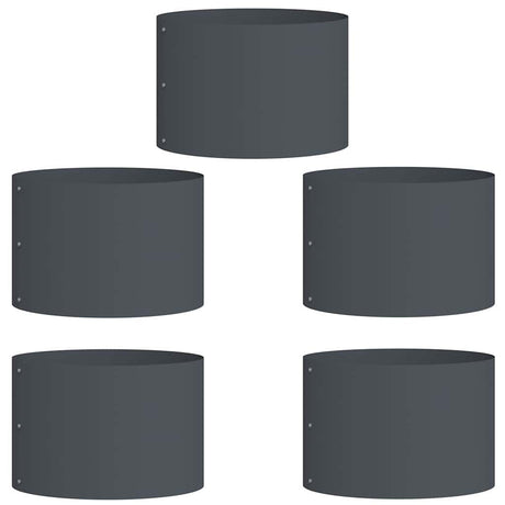 Garden Planters 5 pcs Anthracite 30 x 30 x 20 cm Steel