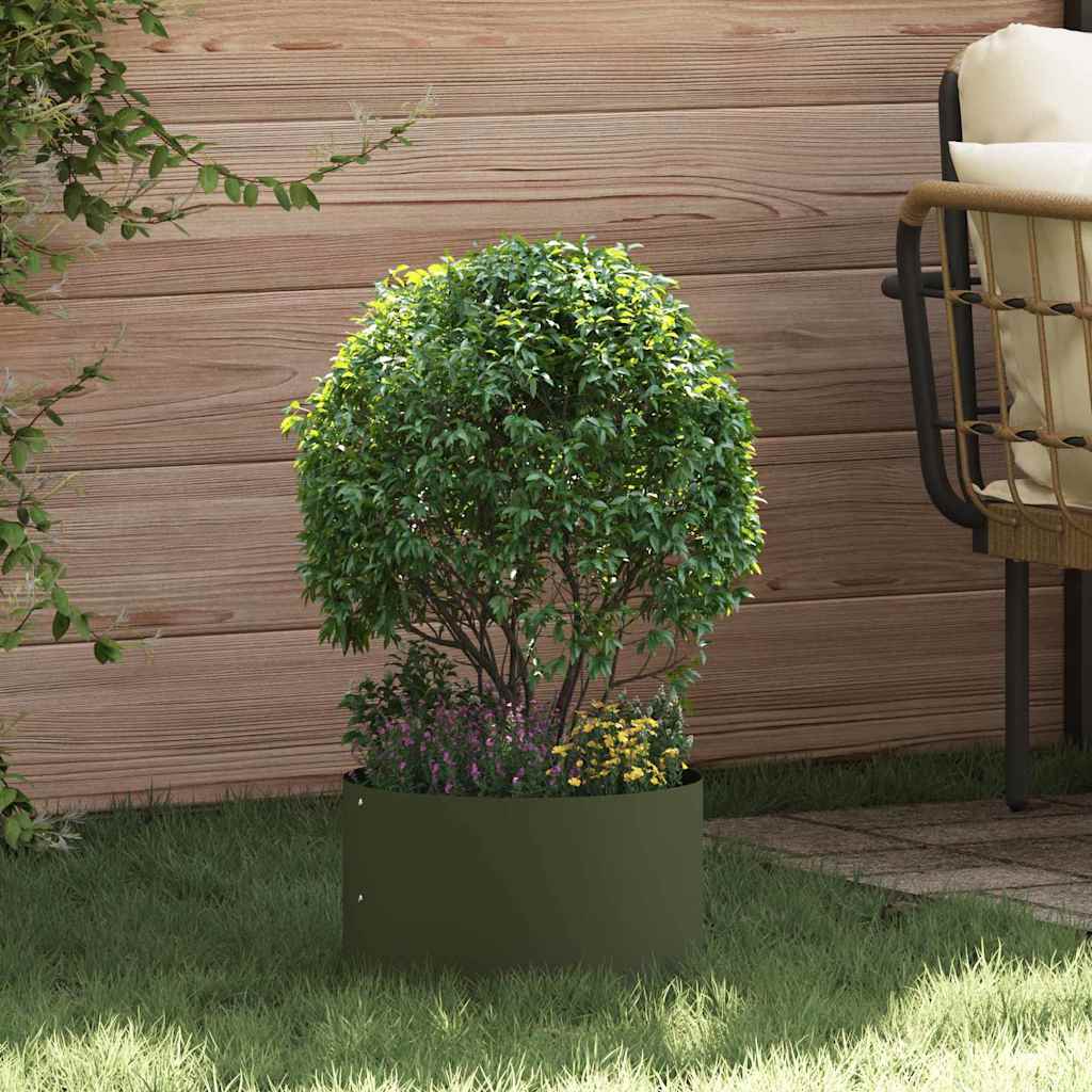 Garden Planters 5 pcs Olive green 30 x 30 x 20 cm Steel