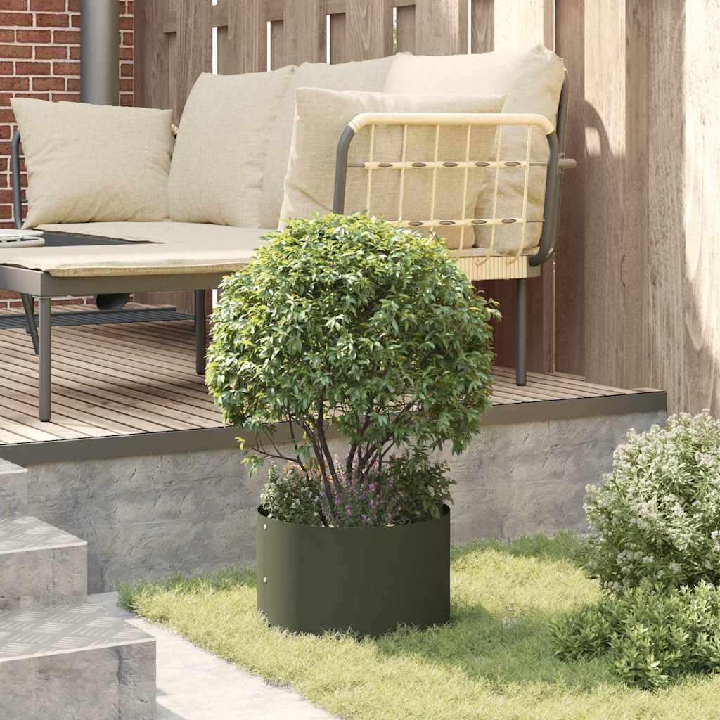 Garden Planters 5 pcs Olive green 30 x 30 x 20 cm Steel